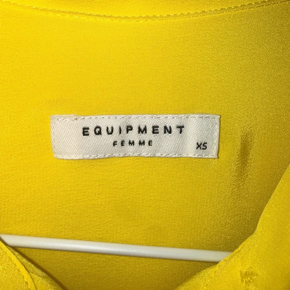 Equipment Brett Silk Button Down Shirt - Lemon Yellow XS - Picture 5 of 7